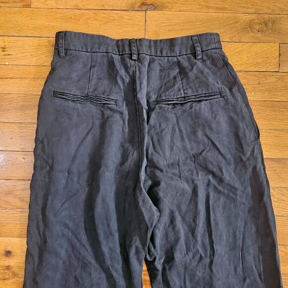 Reformation Black High Waisted Wide Leg Pleated Trousers - Picture 8 of 9